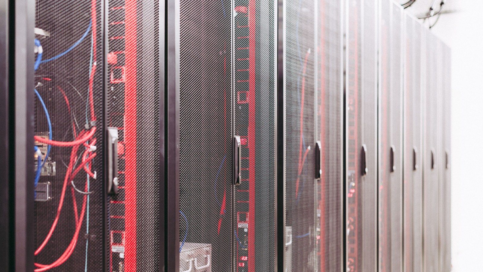 Stock photo of data center server racks, illustrative only