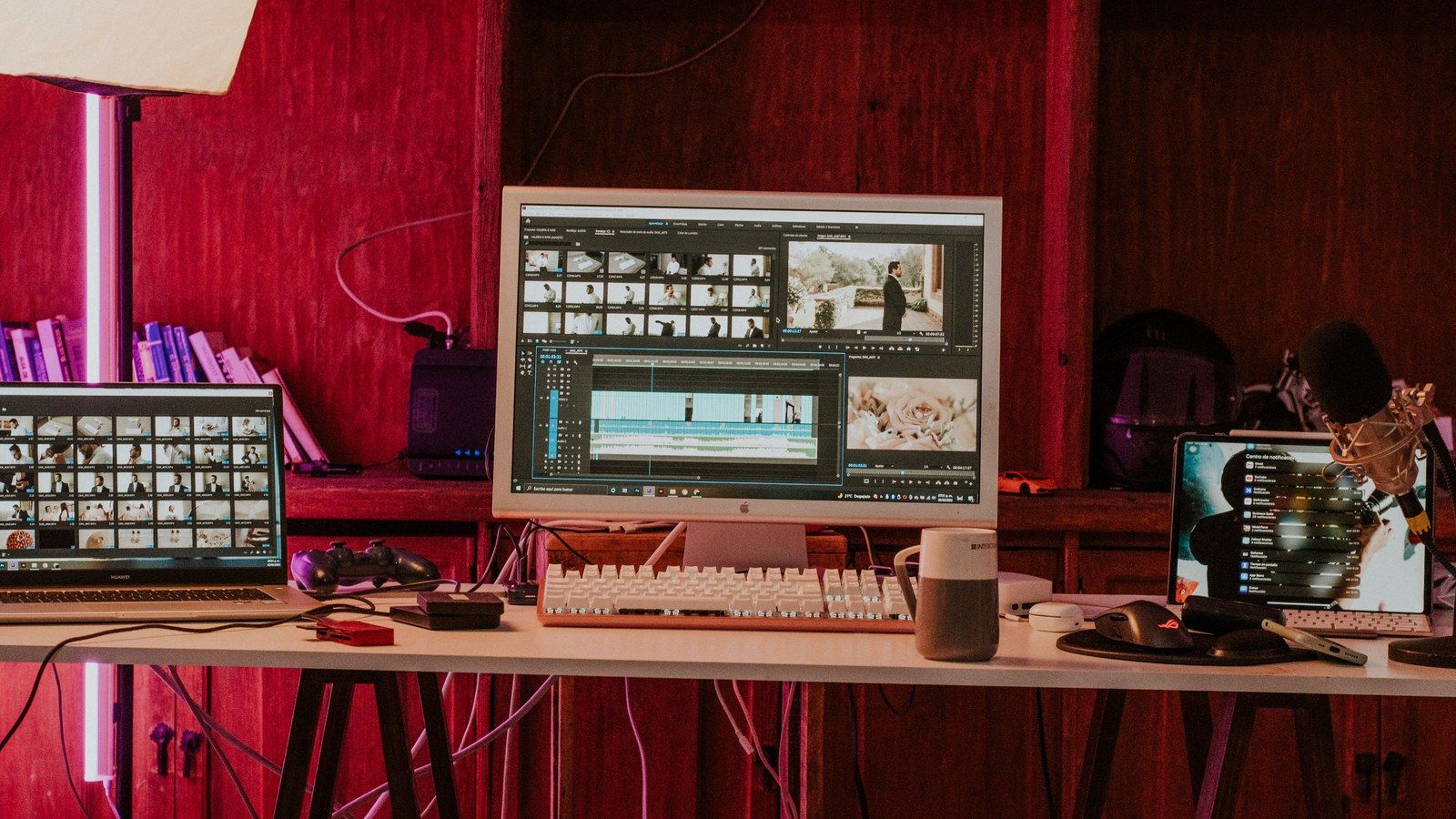 Stock photo of a video editing timeline on a studio monitor, illustrative only, not Higgsfield's actual product