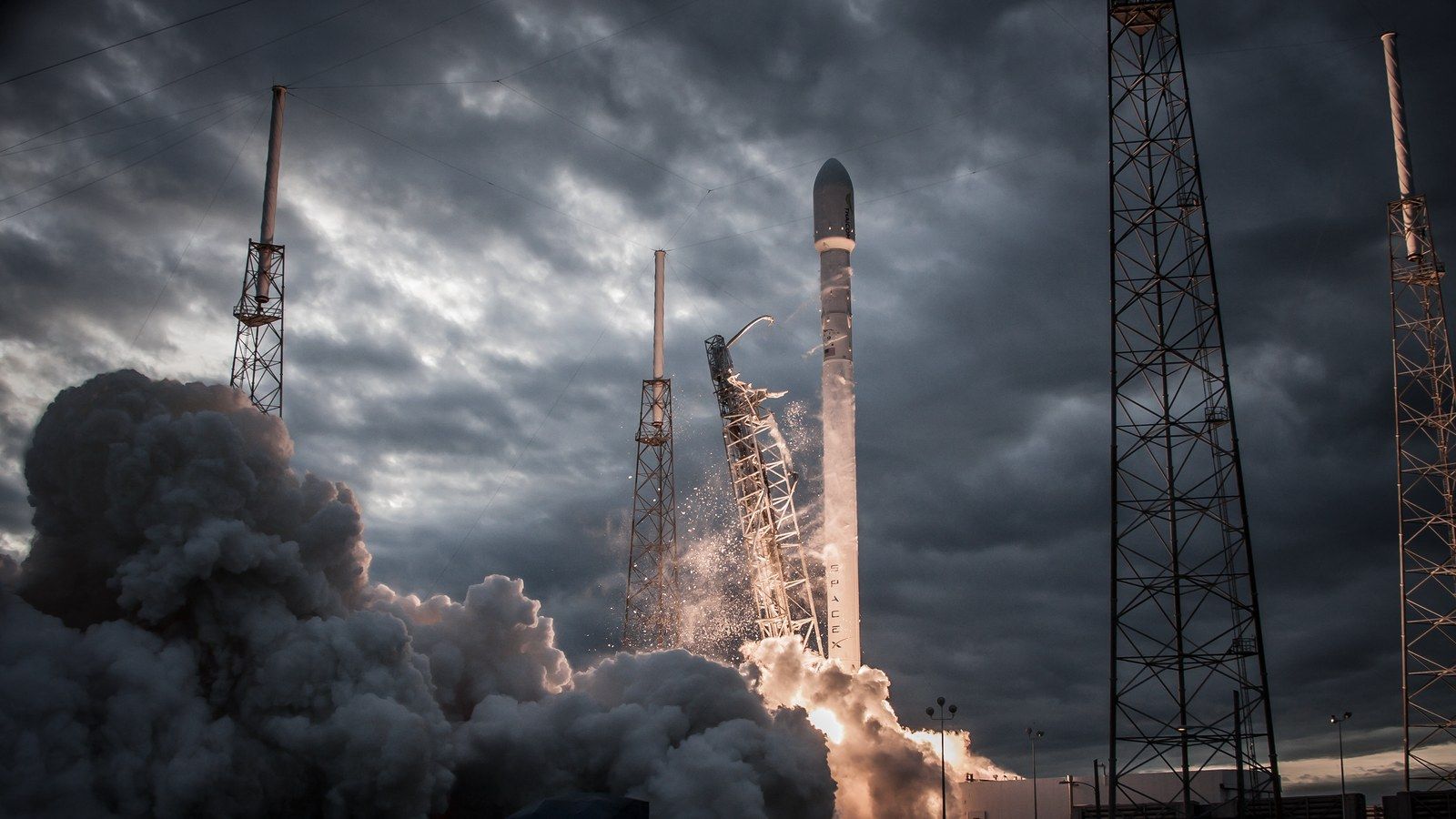 A SpaceX Falcon 9 rocket launching, official SpaceX photo, not specific to this acquisition