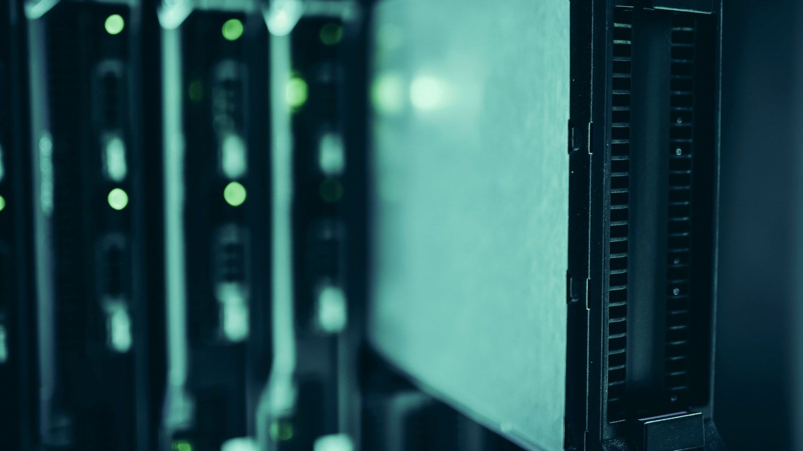 Stock photo of data center server hardware, illustrative only
