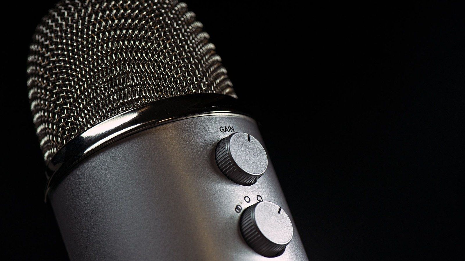 Stock photo of a condenser microphone, illustrative only, not Cartesia's actual product