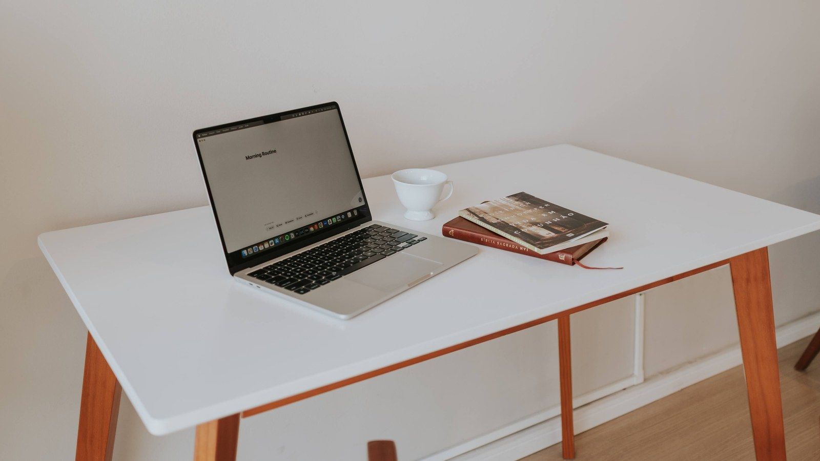 Stock photo of a laptop on a minimalist desk, illustrative only, not the actual ZBook Fury G1i